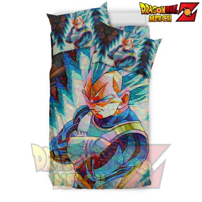 Blazing Vegeta Dbz Bedding Set - Black / Us Twin