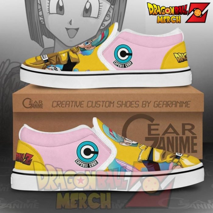 Bulma Slip-On Shoes Dragon Ball Custom Anime Pn11 Slip-On