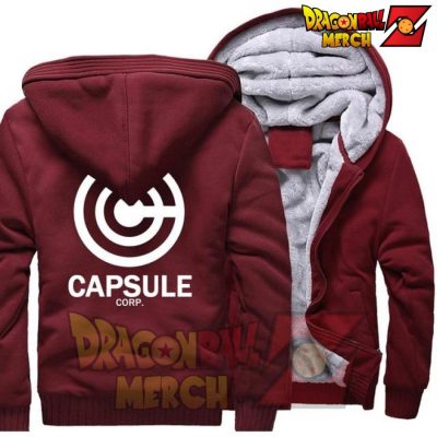 Dbz Capsule Corp Fleece Jacket Red Wine / S