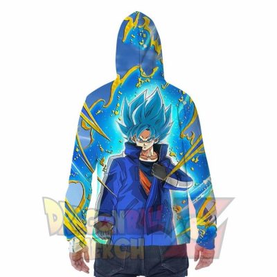 Goku Blue Hoodie With Face Mask Fashion - Aop