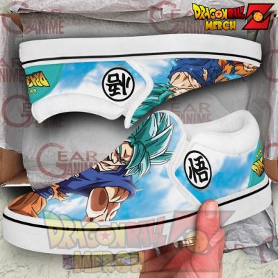 Goku Blue Slip-On Shoes Dragon Ball Custom Anime Pn11 Slip-On