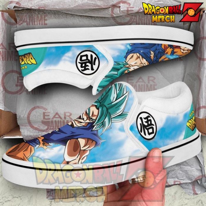 Goku Blue Slip-On Shoes Dragon Ball Custom Anime Pn11 Slip-On