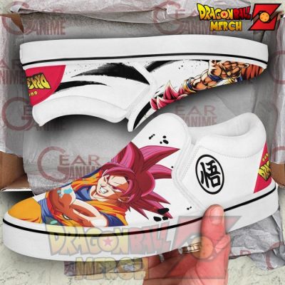 Goku God Slip-On Shoes Dragon Ball Custom Anime Pn11 Slip-On