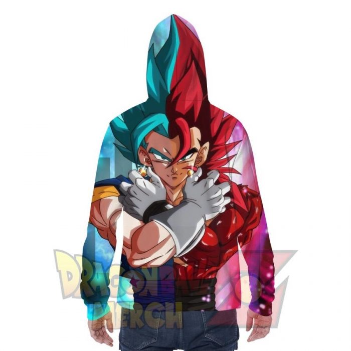 Goku Ssj4 & Vegito Hoodie With Face Mask Fashion - Aop