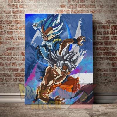 Goku Ultra Instinct & Vegeta Blue Evolution Canvas Painting