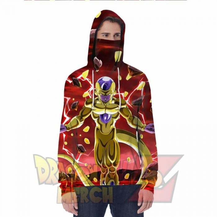 Golden Freeza Hoodie With Face Mask S Fashion - Aop