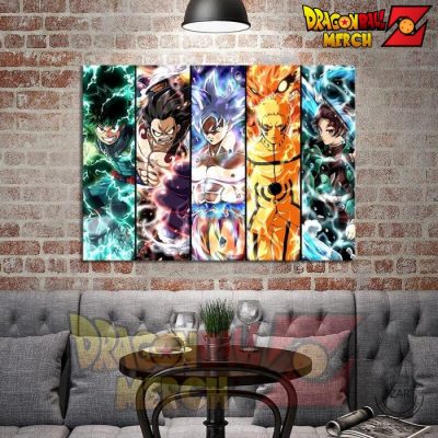 Unframed Anime Poster Deku Luffy Goku Naruto Tanjirou Wall Picture