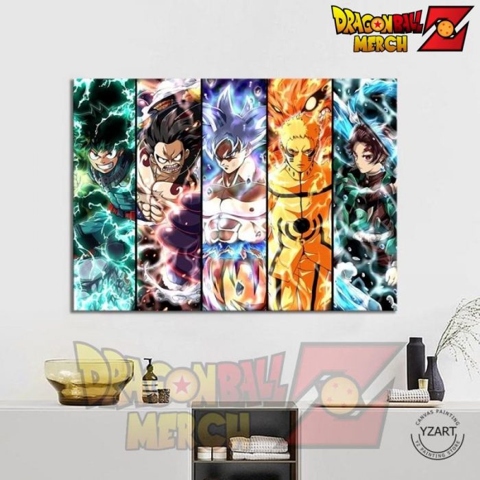 Unframed Anime Poster Deku Luffy Goku Naruto Tanjirou Wall Picture