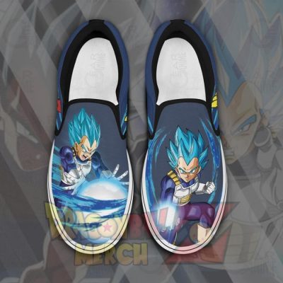 Vegeta Blue Slip-On Shoes Dragon Ball Custom Anime Pn11 Men / Us6 Slip-On