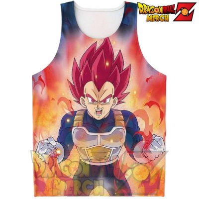 Vegeta God 3D Tank Top Xs Unisex - Aop