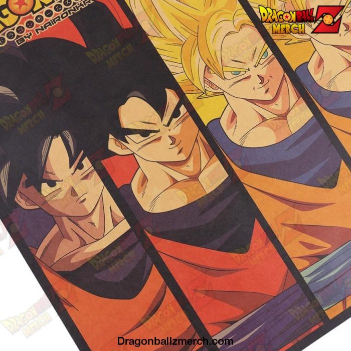 DBZ Retro Cartoon Anime Kraft Paper Poster