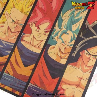 DBZ Retro Cartoon Anime Kraft Paper Poster