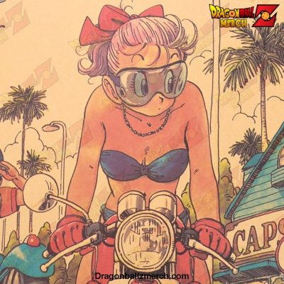 DBZ Retro Cartoon Biking Beauty Poster