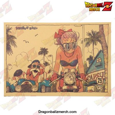 DBZ Retro Cartoon Biking Beauty Poster