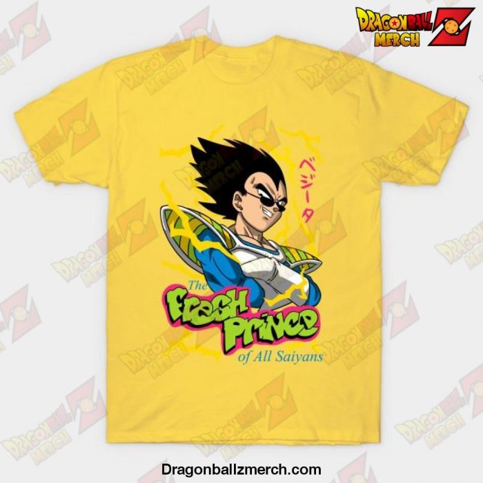 Fresh Prince Of All Saiyans T-Shirt Yellow / S