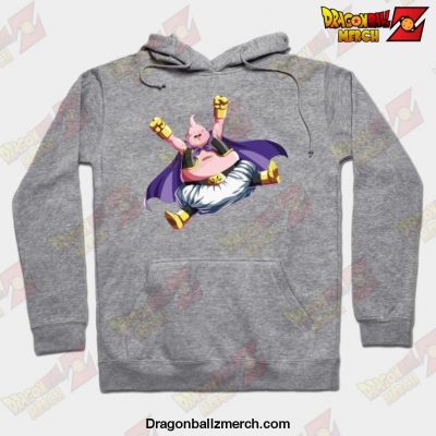 Funny Happy Cute Majin Buu Dragon Ball Hoodie Gray / S