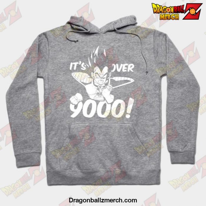 Its Over 9000 Vegeta Hoodie Gray / S