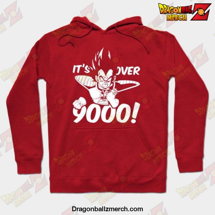 Its Over 9000 Vegeta Hoodie Red / S