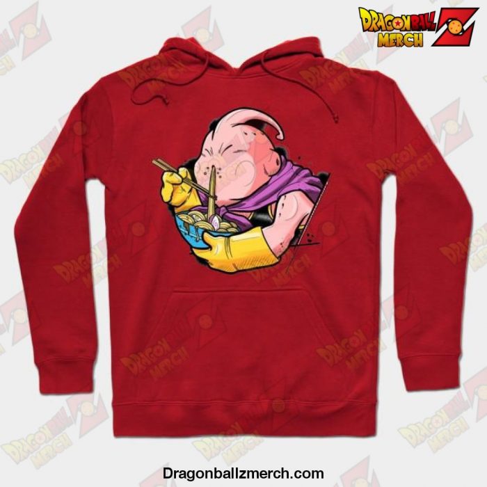 Majin Buu Eat Ramen Hoodie Red / S