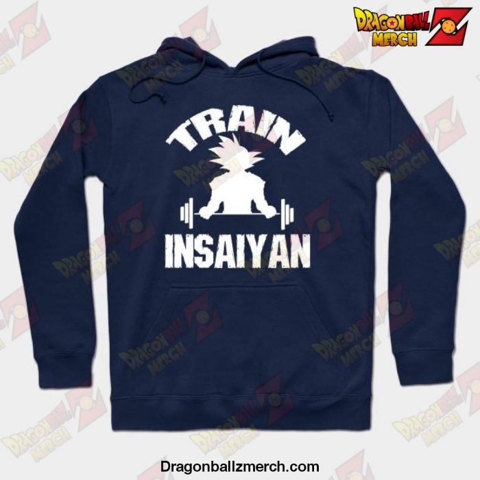 Train In Saiyan Hoodie Navy Blue / S