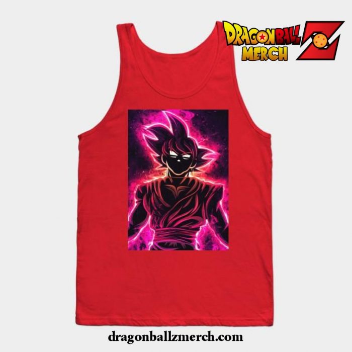 Black Goku Tank Top Red / S