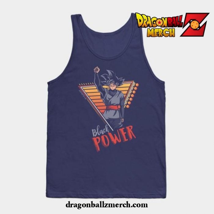 Black Power Tank Top Navy Blue / S