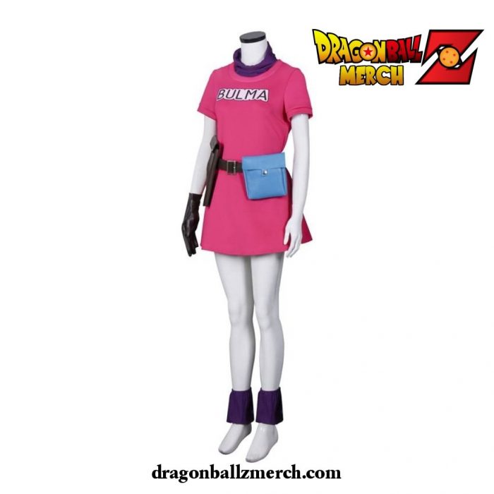 Dragon Ball Z Bulma Cosplay Costume Pink Dress