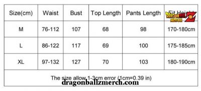 Dragon Ball Z Son Gokus Training Suit Set Adult Cosplay Costume