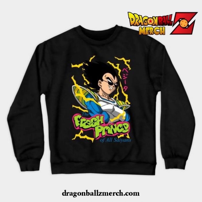 Fresh Prince Of All Saiyans Crewneck Sweatshirt Black / S