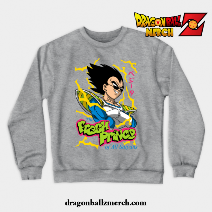 Fresh Prince Of All Saiyans Crewneck Sweatshirt Gray / S