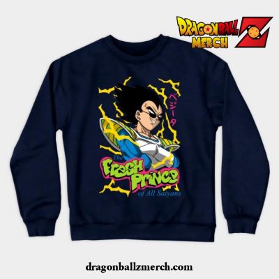 Fresh Prince Of All Saiyans Crewneck Sweatshirt Navy Blue / S