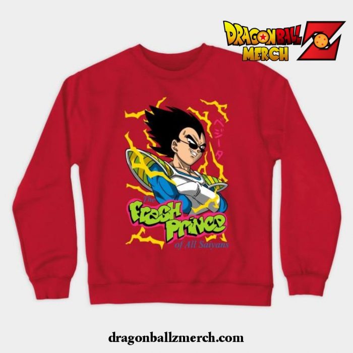 Fresh Prince Of All Saiyans Crewneck Sweatshirt Red / S