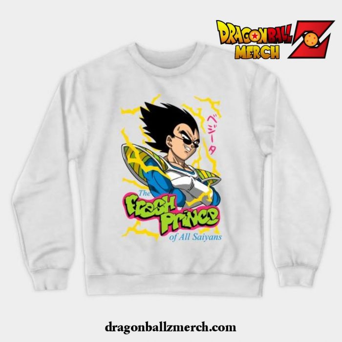 Fresh Prince Of All Saiyans Crewneck Sweatshirt White / S