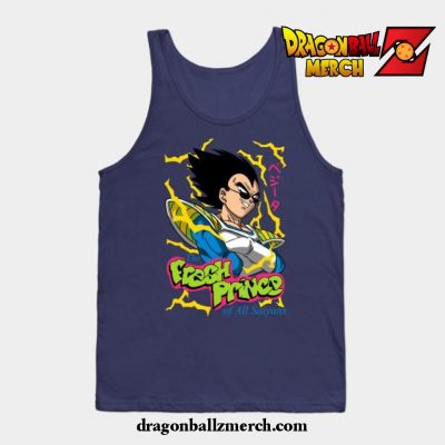 Fresh Prince Of All Saiyans Tank Top Navy Blue / S