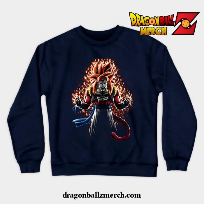 Fusion Ssj4 Crewneck Sweatshirt Navy Blue / S