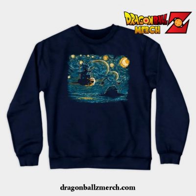 Starry Saiyan Crewneck Sweatshirt Navy Blue / S