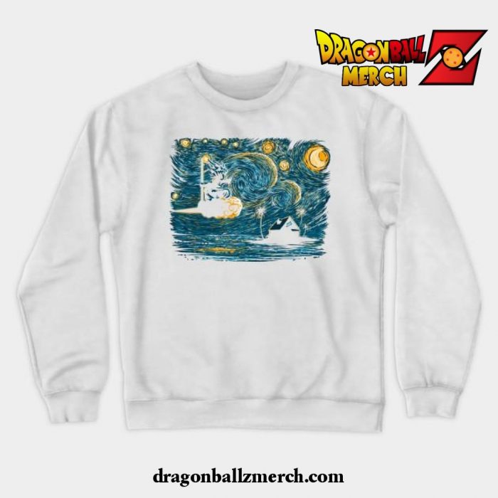 Starry Saiyan Crewneck Sweatshirt White / S