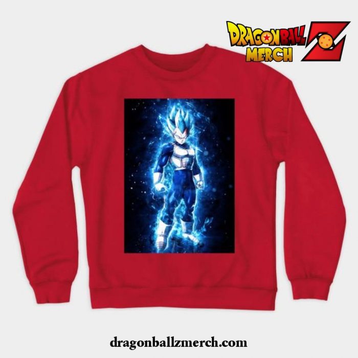 Super Saiyan Blue Vegeta Crewneck Sweatshirt Red / S