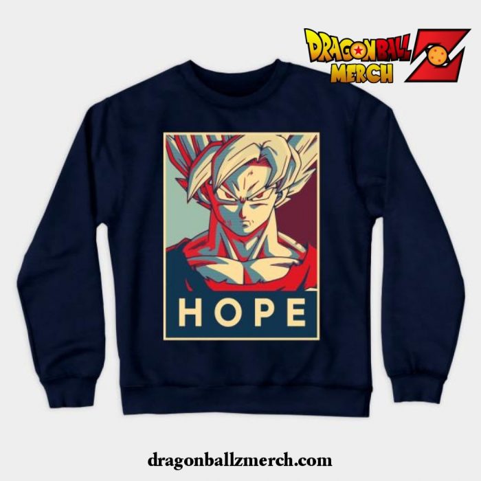 Super Saiyan Goku Crewneck Sweatshirt Navy Blue / S