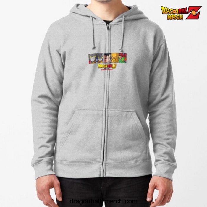 Dragon Ball Super Hero Character Zipped Hoodie Gray / S