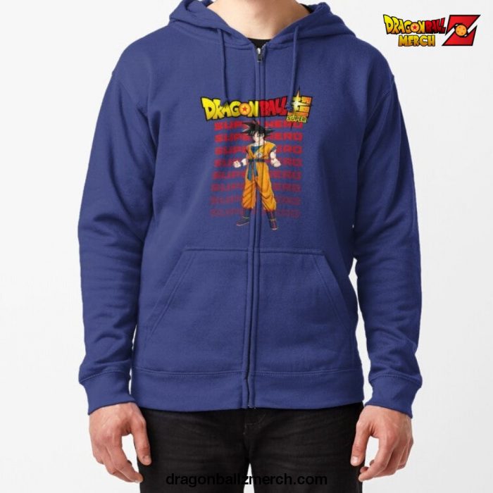 Dragon Ball Super Hero Goku Zipped Hoodie Navy Blue / S