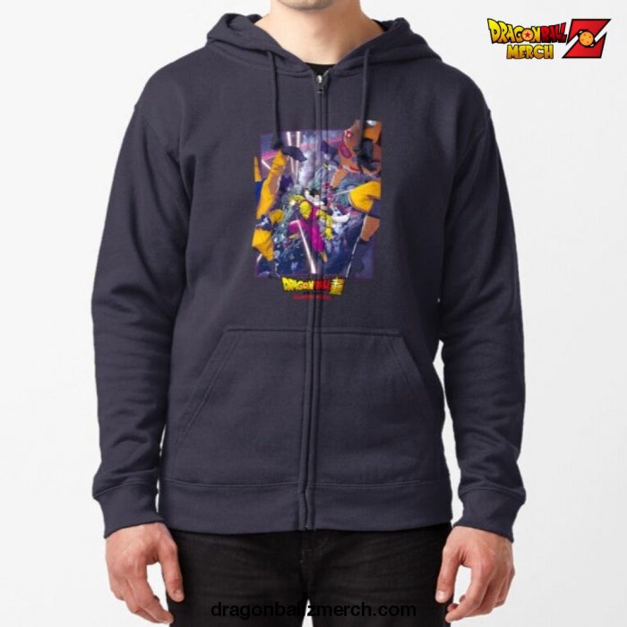 Dragon Ball Super Hero Zipped Hoodie Navy Blue / S