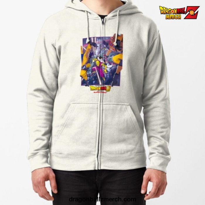 Dragon Ball Super Hero Zipped Hoodie White / S