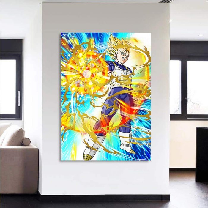 2 DBZ Vegeta Powerful Fire Aura Release 1Pc Canvas Print - Dragon Ball Z Store