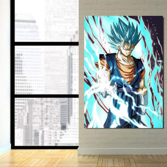 3 Dragon Ball Lighting Angry Vegito Ki Blast 1Pc Canvas - Dragon Ball Z Store