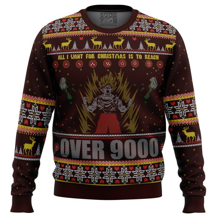 DBZ Goku Over 9000 Dragon Ball Z men sweatshirt FRONT mockup - Dragon Ball Z Store