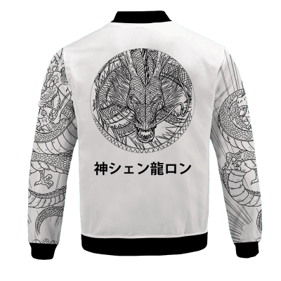 Dragon Ball The Eternal Dragon Shenron White Bomber Jacket Back 1 - Dragon Ball Z Store