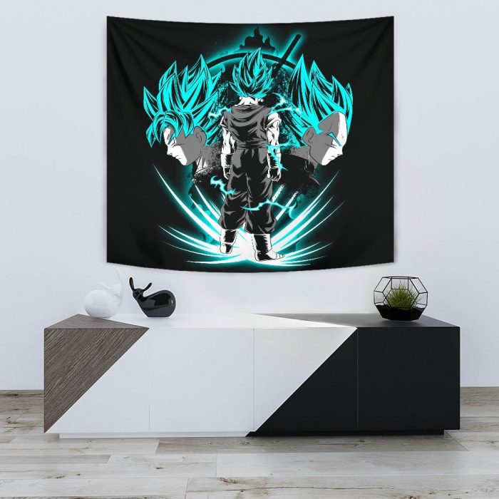 dragon ball goku vegeta blue tapestry room decor - Dragon Ball Z Store