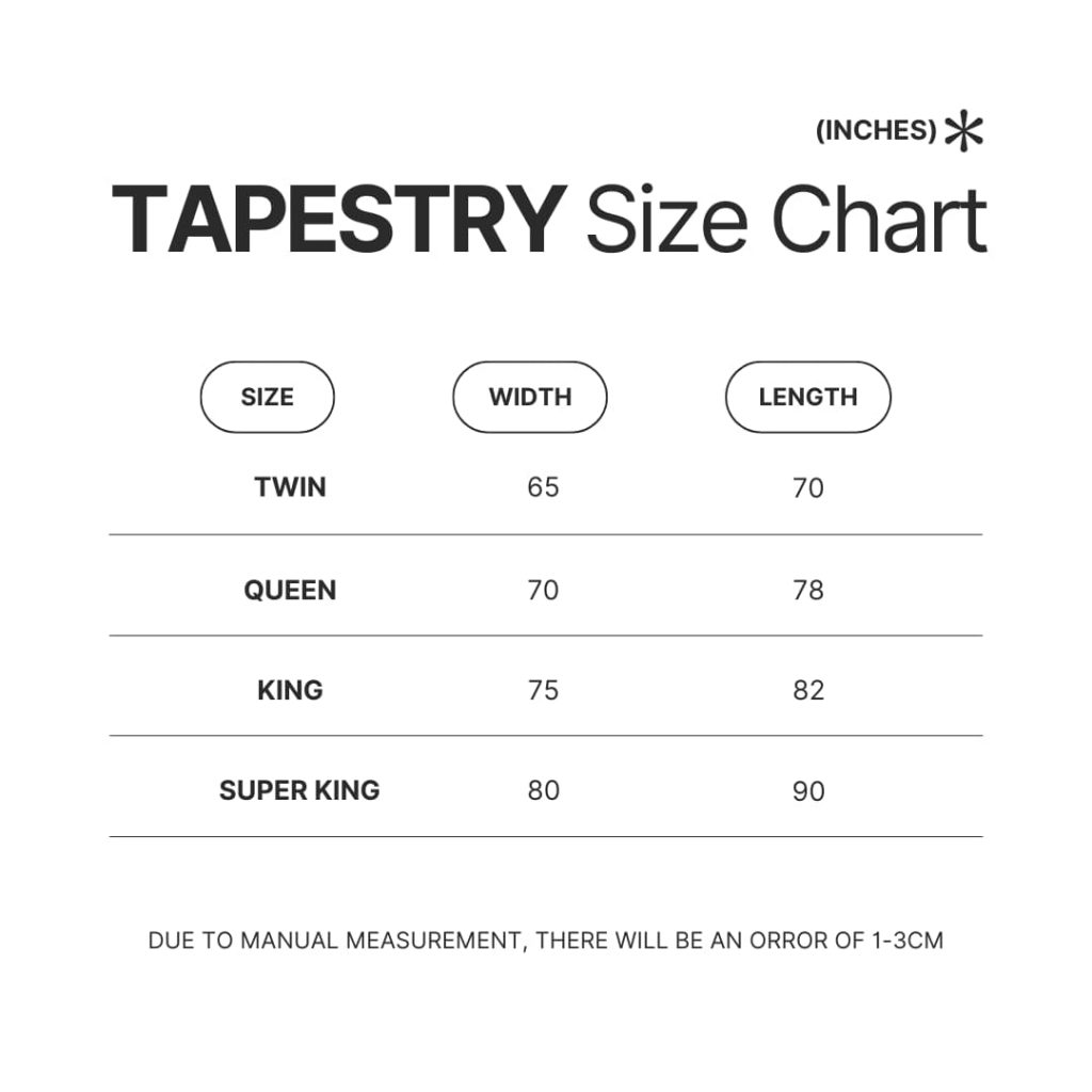 Tapestry Size Chart - Dragon Ball Z Store