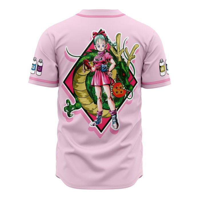 Bulma Pink DBZ AOP Baseball Jersey AOP Baseball Jersey BACK Mockup - Dragon Ball Z Store